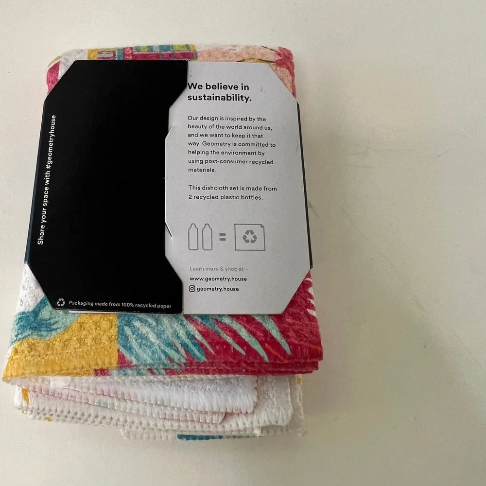 Geometry Dishcloth Pack Of 3 NIP‎ Greetings From Florida The Sunshine State 10